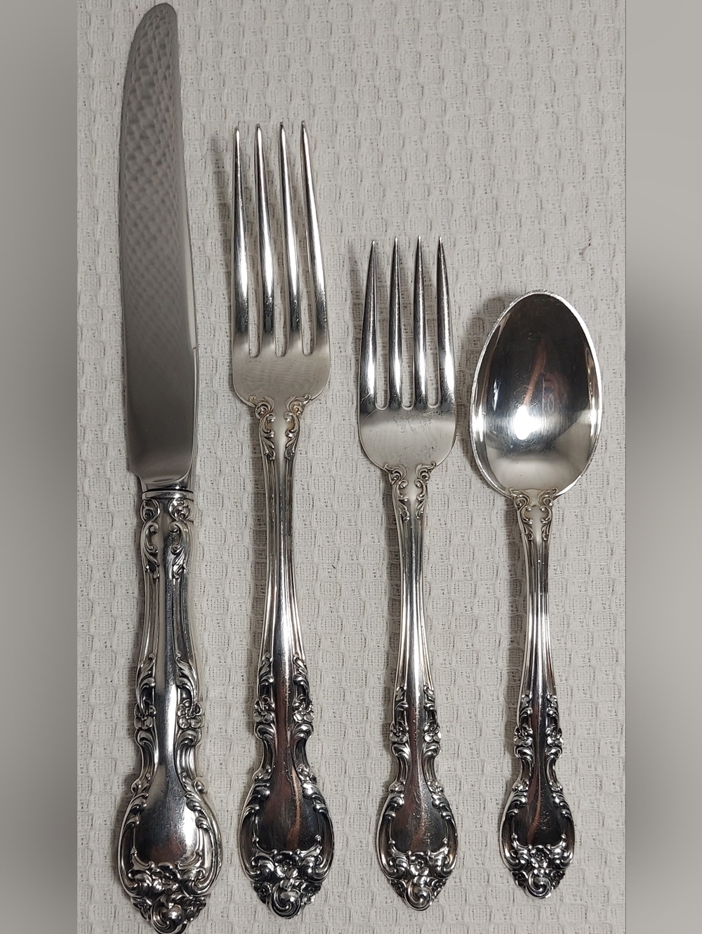 Gorham Sterling Silver 4 Piece Flatware Set Melrose Pattern